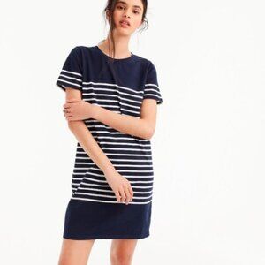 J. Crew Navy T-Shirt Dress in Nautical Stripe Size S